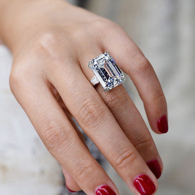 emerald cut lab diamond engagement ring